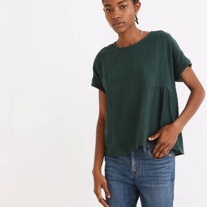 Madewell Lightspun Cuff Sleeve Shirred Top